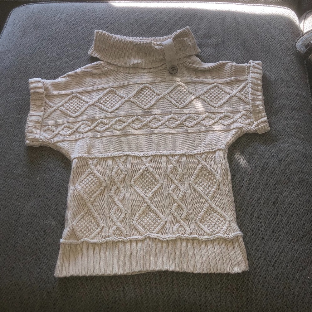 Used Beige Ninewest M Turtleneck Sweater Top